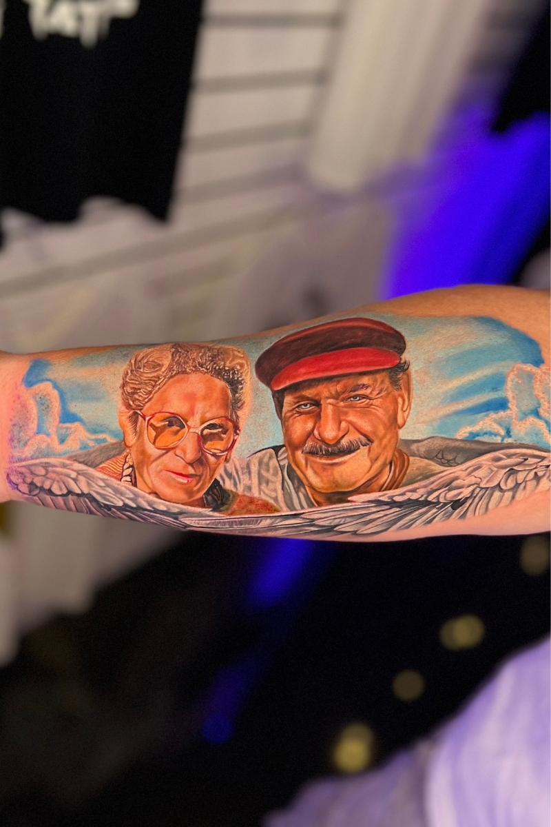 Color portrait tattoo KC