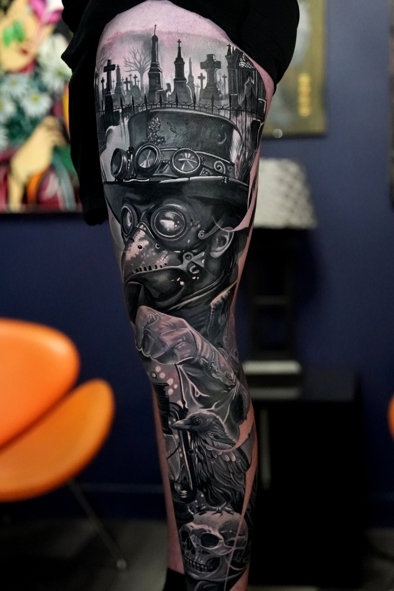 Full Leg Tattoo Kansas City