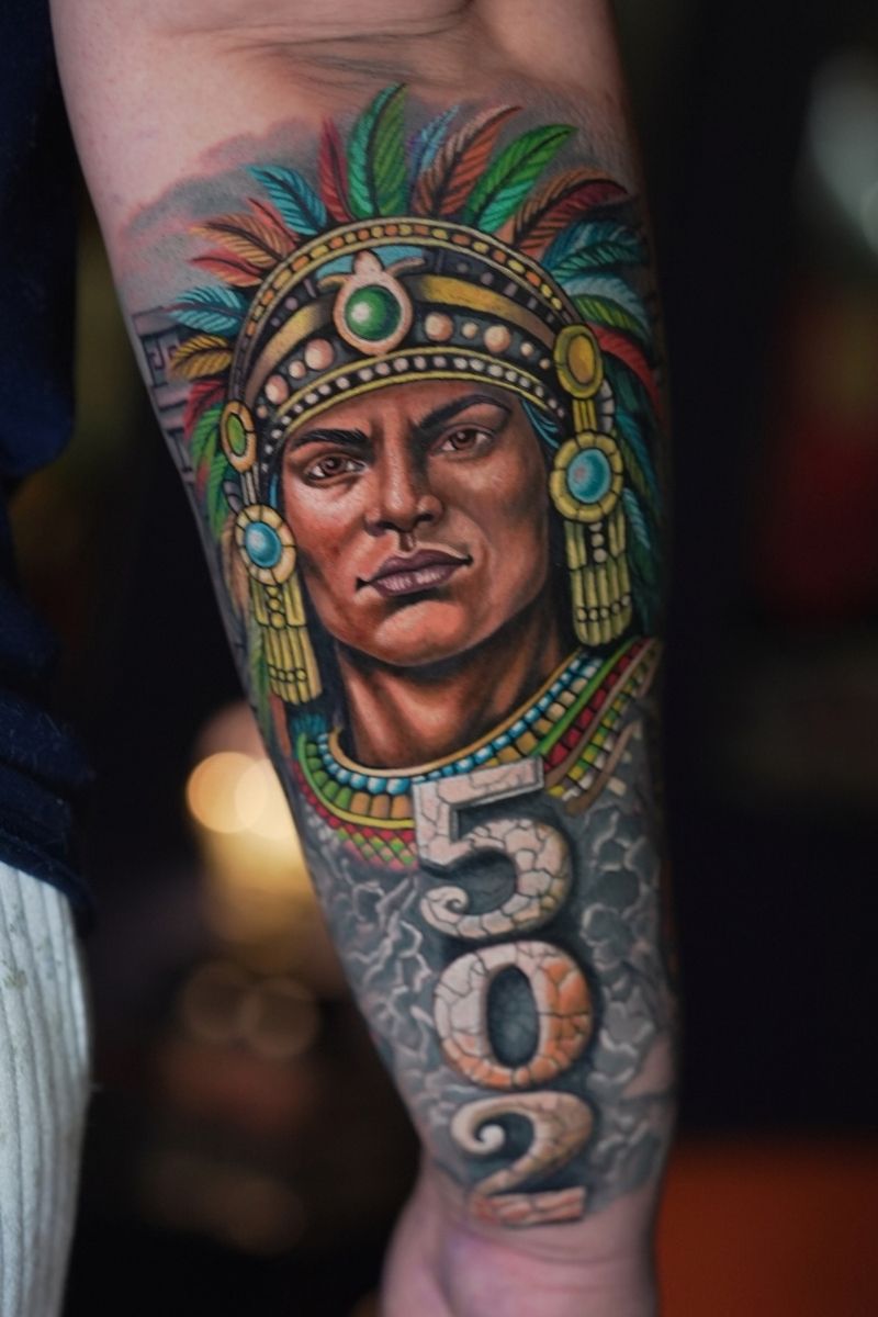 Tattoo retrato Maya Kansas City